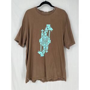 Y2K Vintage LRG Shirt Mens 2XL Brown Skater Streetwear Giraffe Grunge Hip Hop